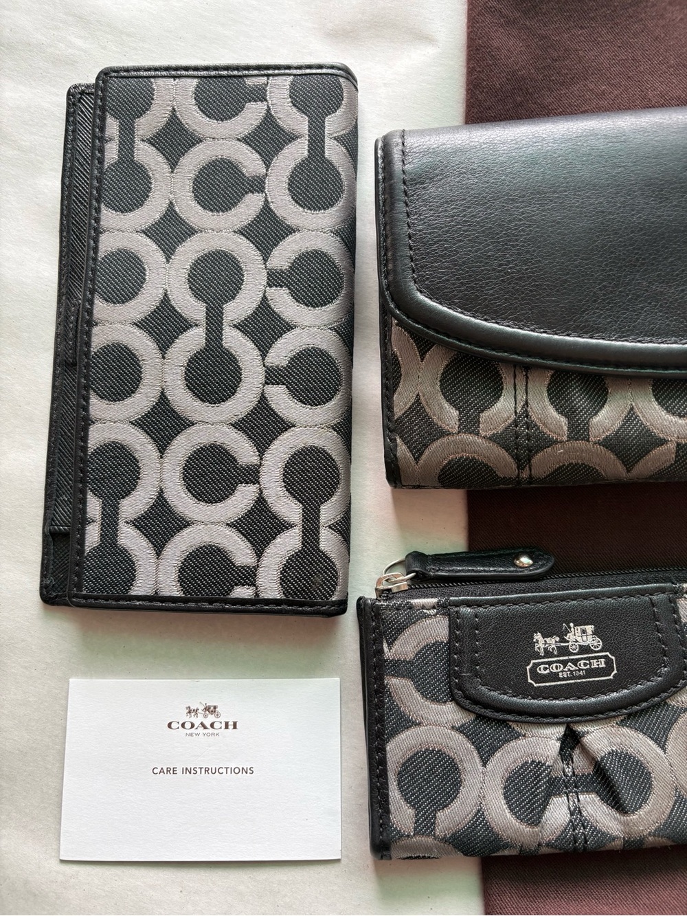 NWT Coach SET Madison Op Art Lurex Checkbook Wallet & Mini Skinny Rare Bundle - Picture 9 of 16